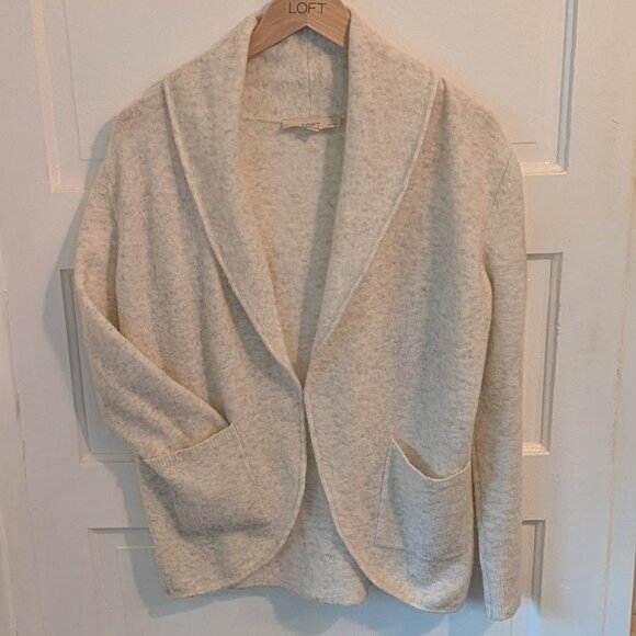 Loft open cardigan in soft white/beige, Size Small Petite - Picture 1 of 9